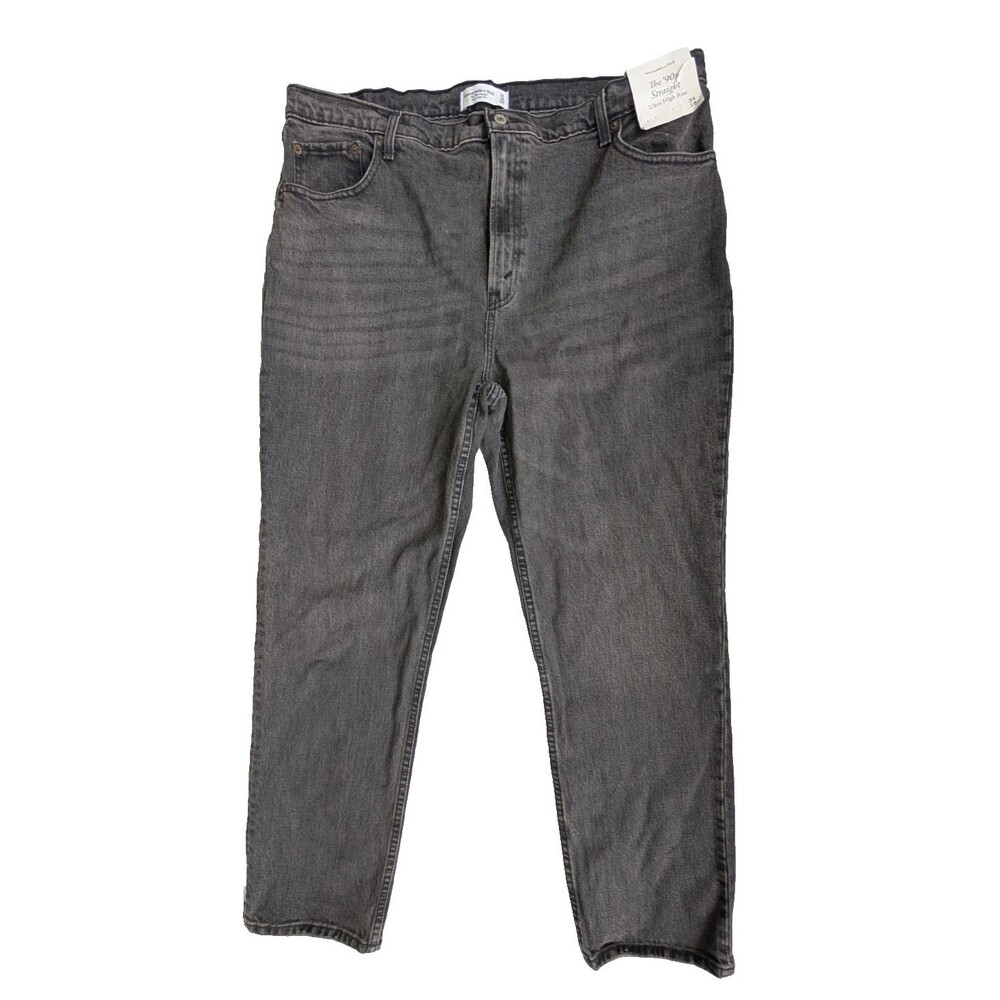 NWT Abercrombie & Fitch The 90's Straight Ultra High Rise Jeans Women 34 Gray